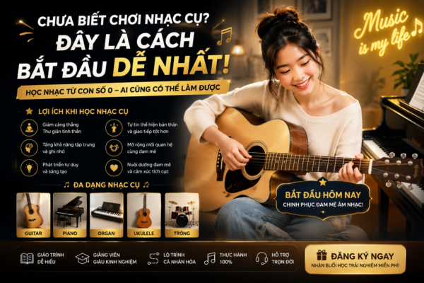 Học nhạc cụ từ cơ bản dành cho người chưa biết chơi nhạc cụ
