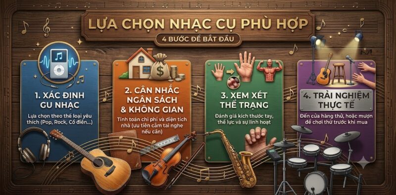 4 bước chọn nhạc cụ